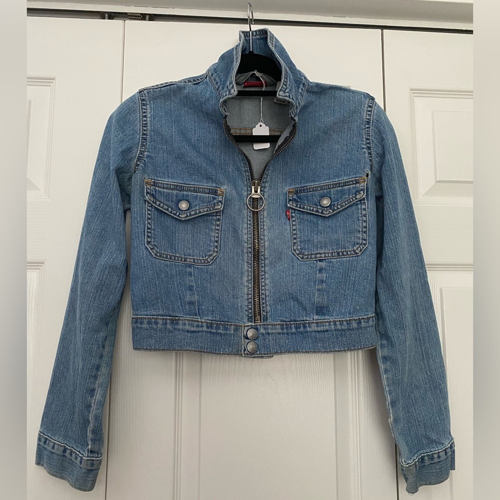 Levi’s Vintage Zip Snap Denim Cropped Jacket, Small